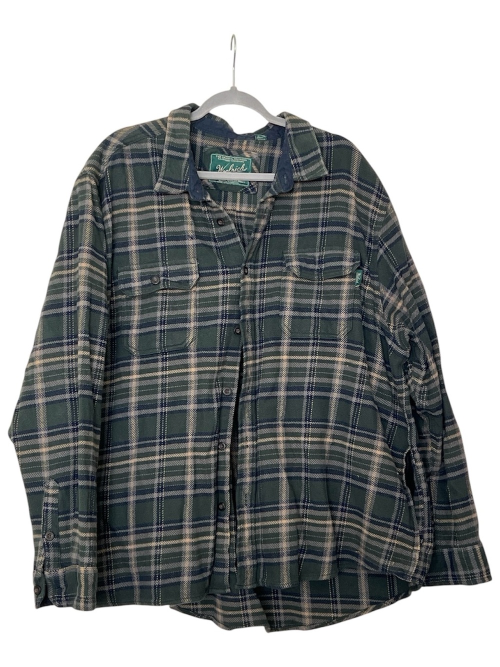 VTG Woolrich Men’s 3XL green/blue Flannel Long Sleeve Chore Button Down Jacket